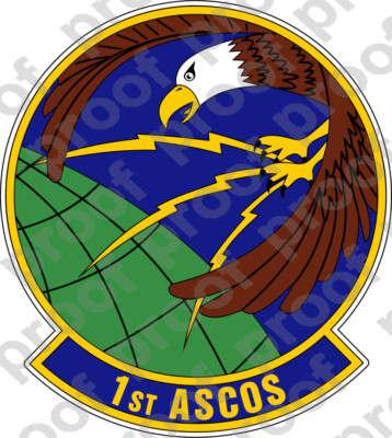 STICKER USAF 1ST ASCOS AIR N SPACE COMMUNICATIONS SQ