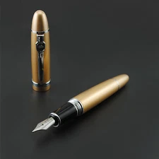 Promotion Jinhao 159 General Golden Fountain Pen Silver Clip 2 Nibs Medium Fine