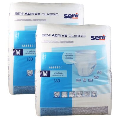 Seni Active Classic Inkontinenzslip 2 x 30 Stück Größe M Set