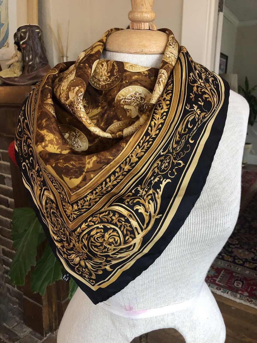 Gianfranco Ferre Silk Scarf Coins Money | eBay