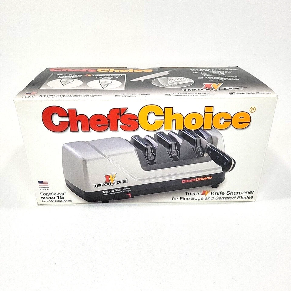 Afilador de cuchillos eléctrico profesional de 3 etapas afila tus cuchillos opacos más fácil Foto 4 de 4