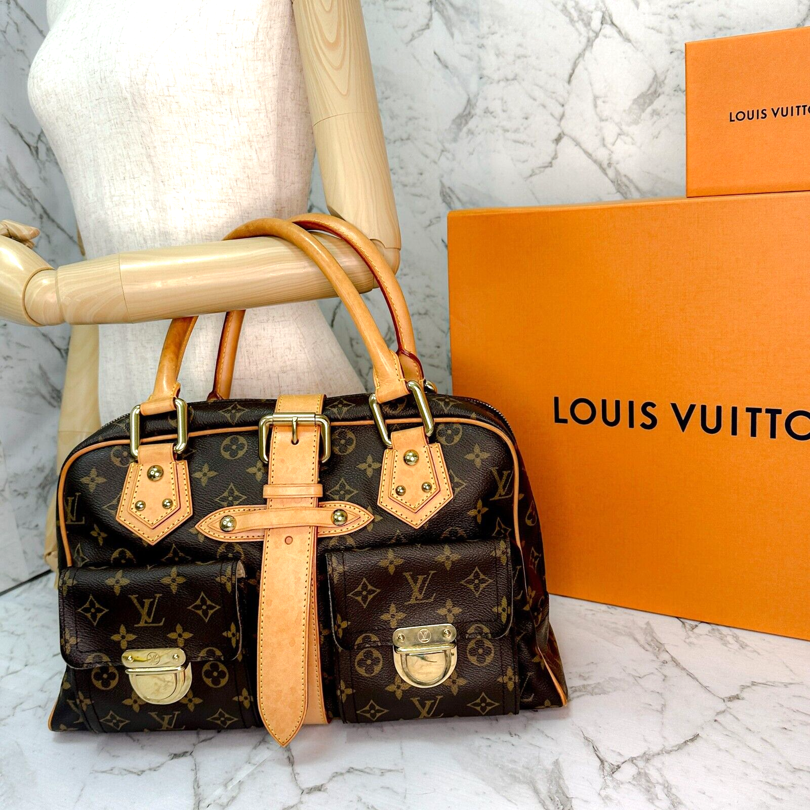 LOUIS VUITTON Manhattan GM Womens Boston bag M40025 Cloth ref.222736 - Joli  Closet