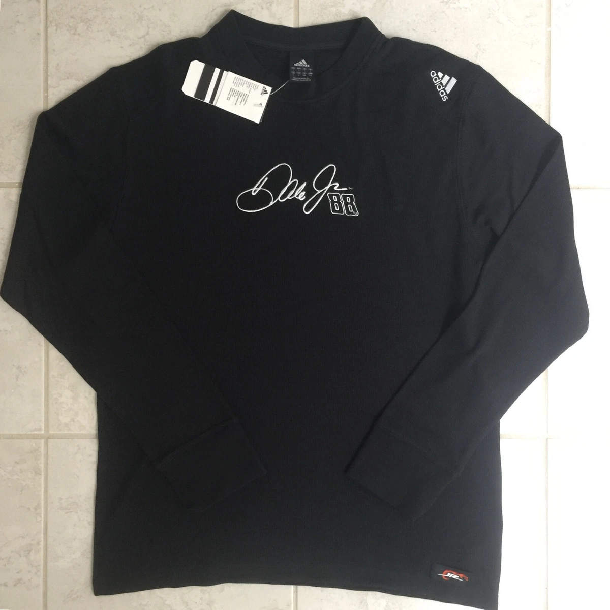 NEW Adidas NASCAR Dale Earnhardt Jr Long SleeveT Shirt Large L Junior Motorsport