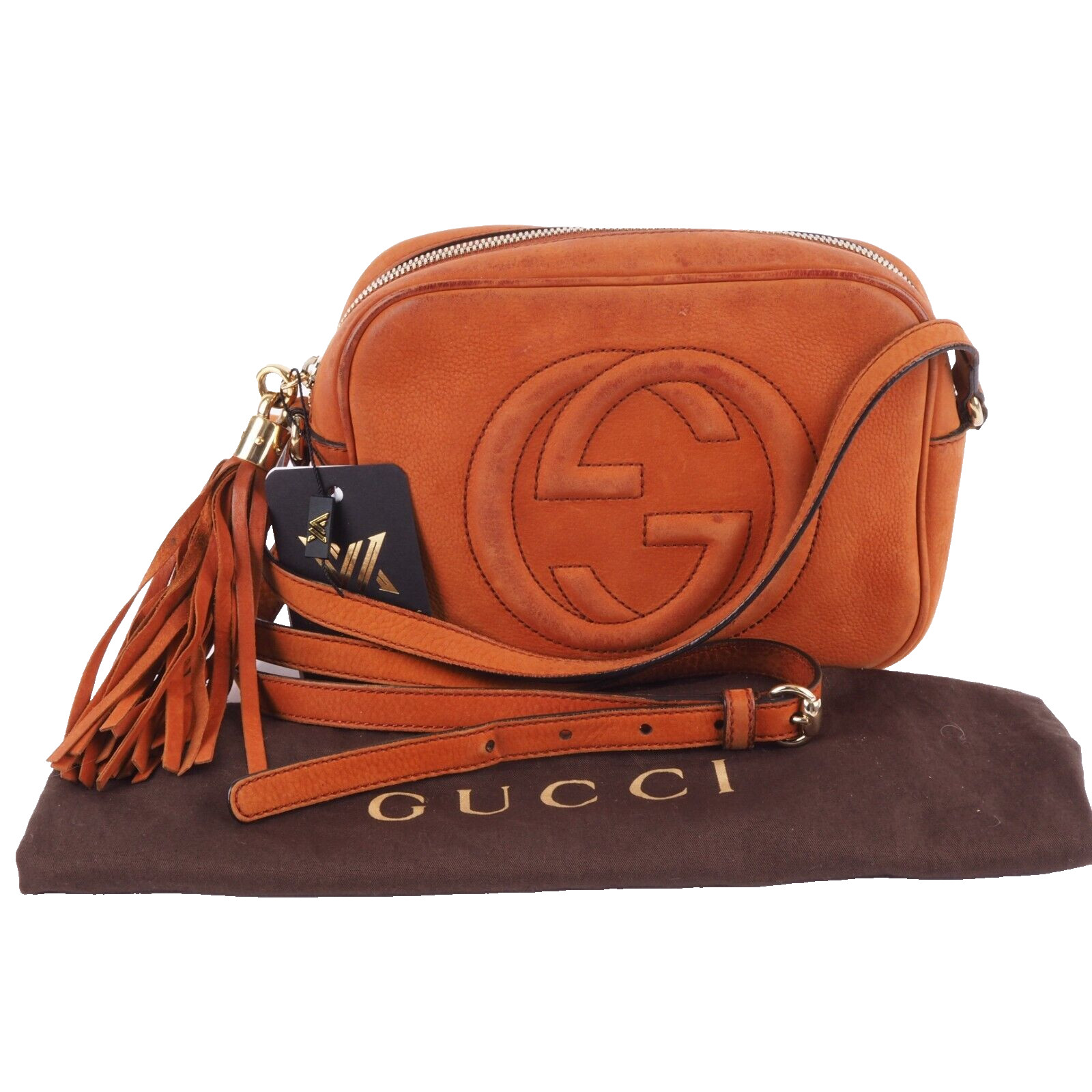 Bolso bandolera de diseño de cuero natural Soho Whiskey GUCCI 308364 498879 P...