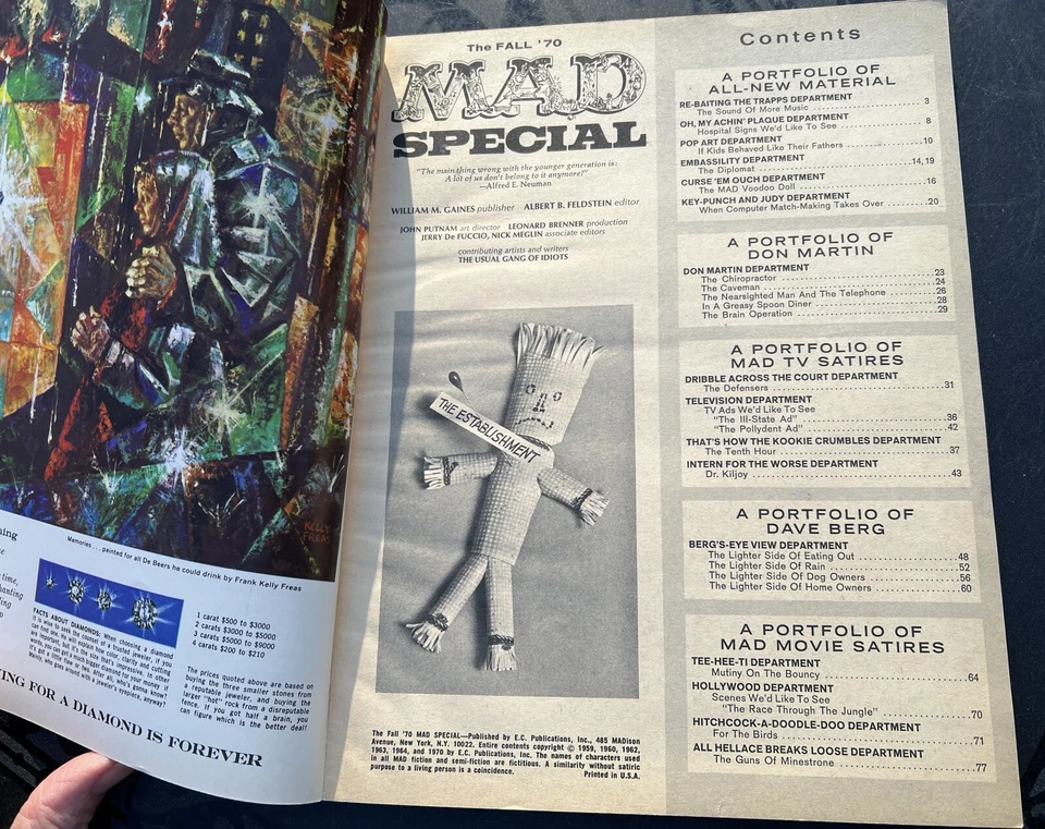 Fall 1970 MAD SPECIAL - TV Satires + Voodoo Doll - NM ! - Image 4 of 4