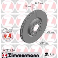 Zimmermann 2X Bremsscheibe Vorne Ø305 Mm InnenbelüFtet FüR Alfa Romeo Giulia