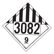 3082 Placard, Class 9 Miscellaneous 25-pk. - 10.75" x 10.75" Polycoated 