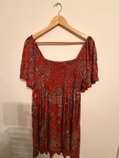 Fatface red smock dress size 12