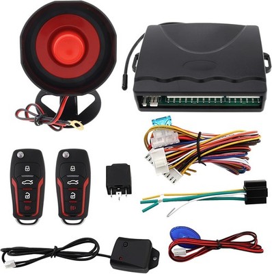 Universal Car Keyless Entry System 12V Anti Theft Alarm w/ 2 Remotes & Siren