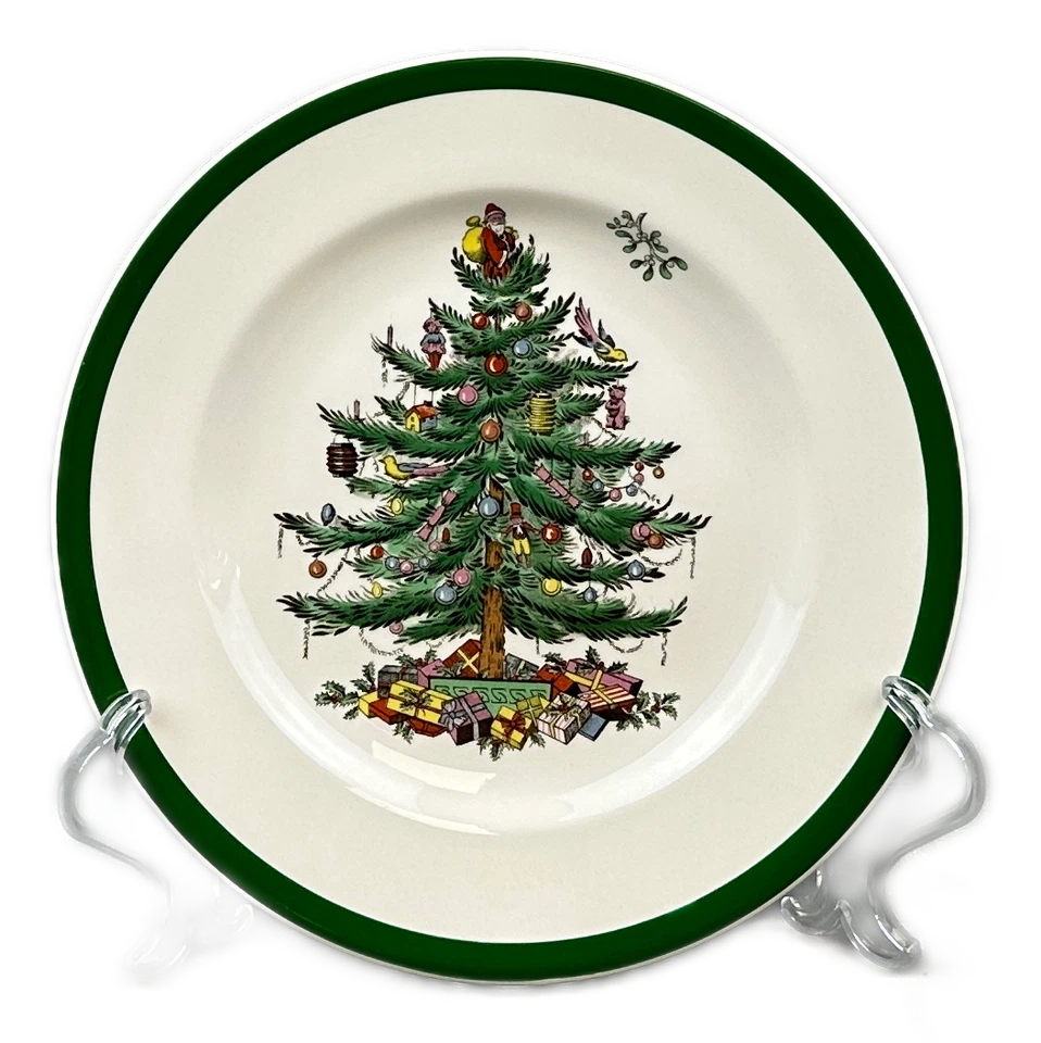 Spode Christmas Tree Salad Plate England VTG Set of 4 - Image 3 of 4