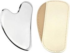 Quacc Guasha Facial Tool Stainless Steel Gua Sha Face Massage for Beige 