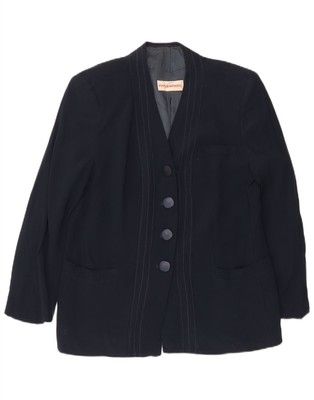 Roccobarocco Damen 4 Knöpfe Blazer Jacke UK 14 Medium Navy Blau UR07