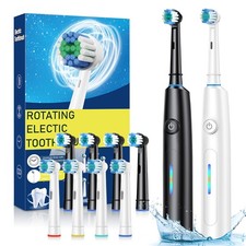 Rotating Electric Toothbrush Rechargeable with 4 Brush Heads 5 Modes Timer USB