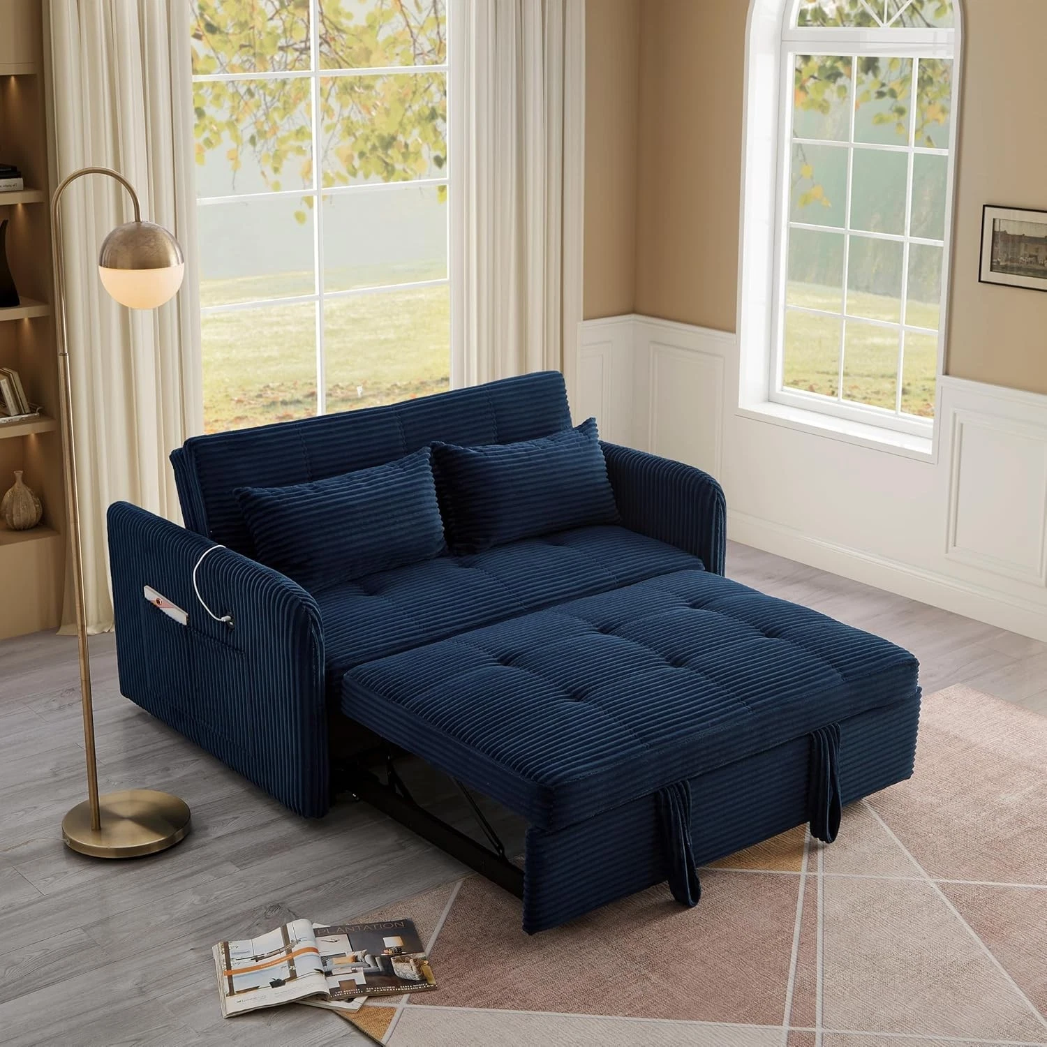 Convertible Sofa Bed with Cup Holder Pull Out Sleeper Sofa Bed USB Charger Ports
Opens in a new wind
