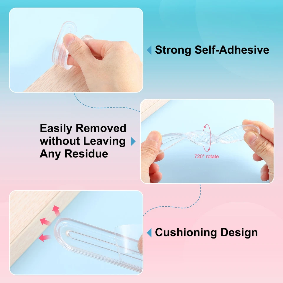 Wandschutz vor Möbeln, 14cm x 1,8cm x 0,5cm / 10cm x 1,6cm x 0,5cm, 6 Stück - Bild 3 von 4