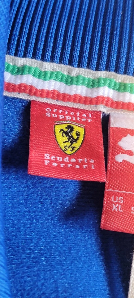 Ferrari Scuderia Track Jacket Mens XL Blue White Full Zip SF Puma F1 Racing Logo - Image 3 of 4
