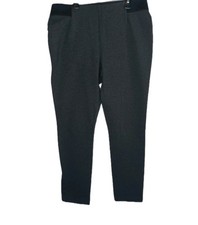 Womens Chaps Ponte Slim Leg Pants  Dark Gray Sz L  Elastic Side Waist