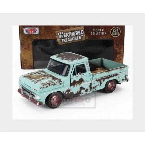 1:24 MOTORMAX Chevrolet C-10 Pick-Up Weathered Treasure 1966 Rust MTM79073 - Immagine 2 di 2