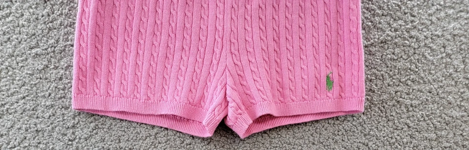 Polo Ralph Lauren Mini-Cable Pantalones Cortos Niñas Grandes L 12/14 Rosa Cintura Elástica Pull On Foto 4 de 4