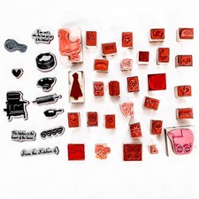 Lot of 41 Misc. Rubber Craft Ink Stamps