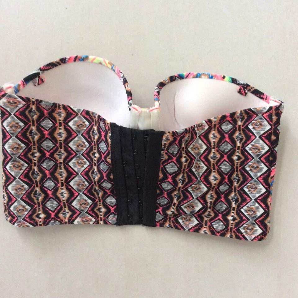 Top de bikini Volcom Swim para mujer talla S estampado multicolor sin tirantes trajes de baño Foto 3 de 4