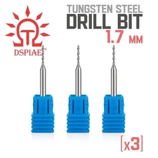 DSPIAE:  Tungsten Steel Drill Bits : 0.3 - 3mm Bit Sizes - Hand Drill Pin Vise