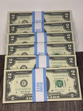 NEW Uncirculated Two Dollar Bills Series 2017A 2 Sequential Notes Lot of 50