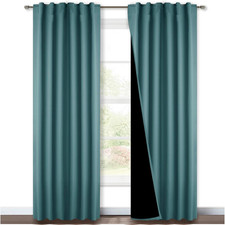 NICETOWN Heavy 100 Blackout Curtain Set, 52"W x 84"L Pack of 2 , Sea Teal