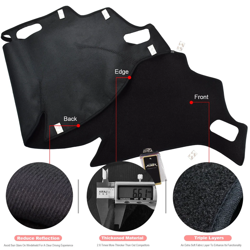 Cubierta de tablero de instrumentos de coche para Nissan Rogue 2014-2018 cubierta de tablero almohadilla alfombra Foto 3 de 4