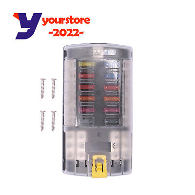 ST Blade Fuse Block 12 Circuits Negative Bus W/ Fuses for Marine Replace 5026