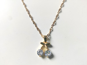 Authentic Cute Cherry Charm Gold Plated Necklace | for Her