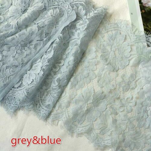 3 Meters Wide Lace Mesh Fabric Edge Trim Edging Wedding Dress Skirt Floral Craft - Picture 16 of 29