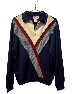 NWT $35 DonnKenny Navy Blue Womens Collared Sweater XL