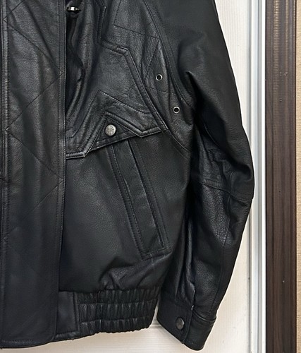 Vintage Wilsons Thinsulate Zip-Up Black Leather Biker Moto PUNK Jacket Small - Picture 3 of 10