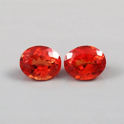 AAA Natural Ceylon Padparadscha Sapphire Loose Oval Cut Gemstone Pair 18-20 Ct