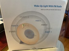 NEW Wake-Up Light Sunrise Simulation Alarm Radio Night Light 5 Colors AMIR BOXED