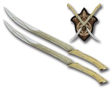 TWIN Lord of the rings Legolas Elf Fighting Knife Swords With Plaque