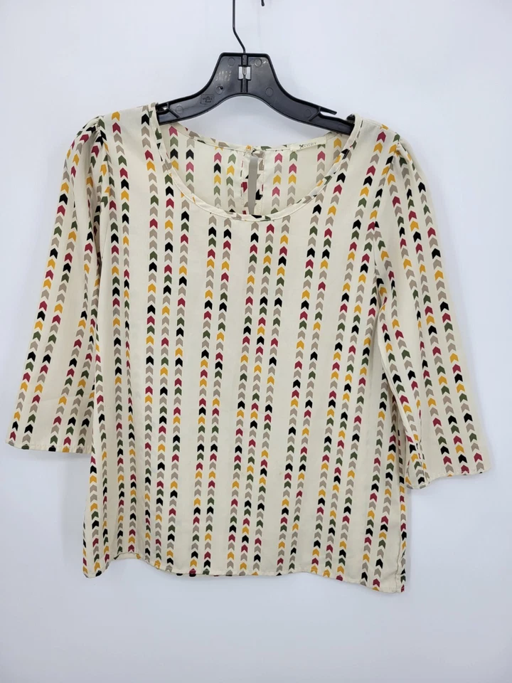 Top Everly Mujer Medio Bronceado Colorido Estampado de Flechas Boho Moda Popover Foto 2 de 4