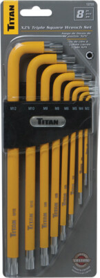 Titan 12733 Extra Long 8pc XZN Triple Square Wrench L-Shape Key