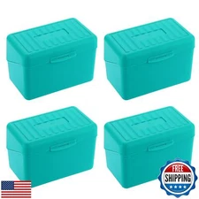 BTSKY 4 Pack 4 x 6 inch Index Card Box - Index Card Holder Notecard Box Recip