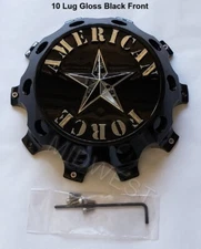 AFX320B-G American Force 10 Lug Dually GLOSS Black FRONT Wheel Center Cap