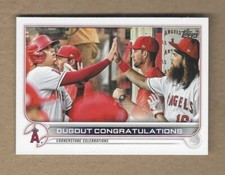 SHOHEI OHTANI 2022 TOPPS #416 LOS ANGELES ANGELS (DUGOUT CONGRATULATIONS)