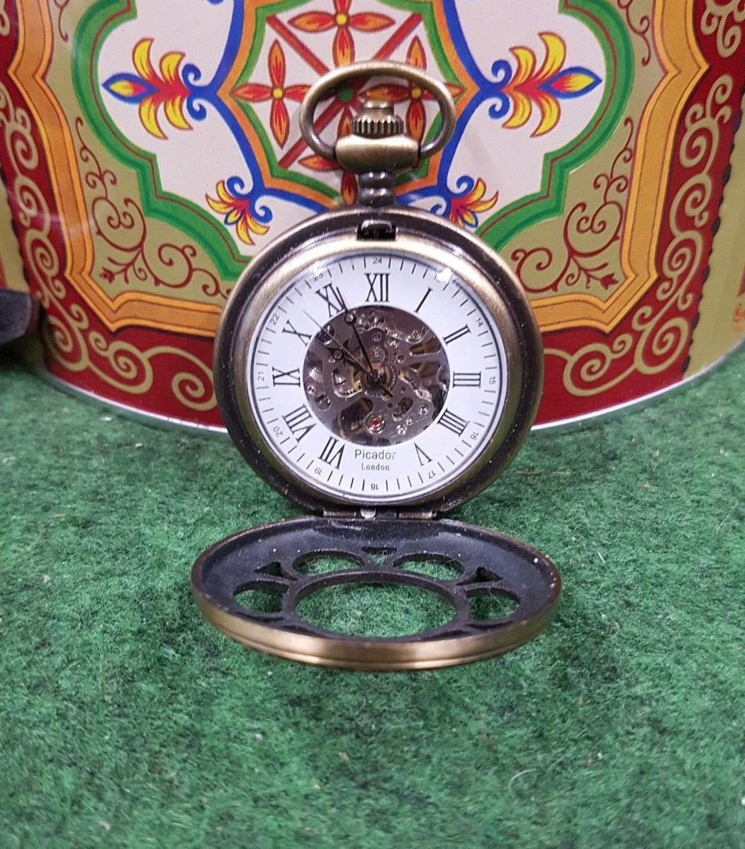 Picador London Skeleton Pocket Watch Modern