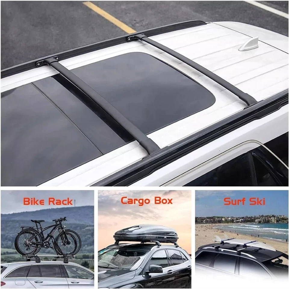 2pcs Black Crossbar Roof Rack Cross Bar for Ford Expedition 2018-2024 - Image 3 of 4