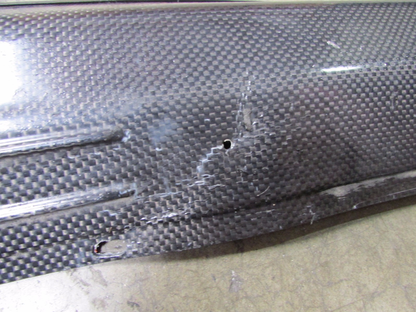 Ferrari 599 GTB, RH, Right Door Step Plate, Carbon Fiber, Cracked, P/N 69364800
