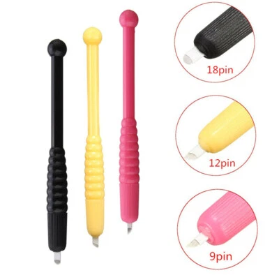 5 x Disposable Microblading Pens Sterilized Microblade Needle 9CF 12CF 18U AU Se