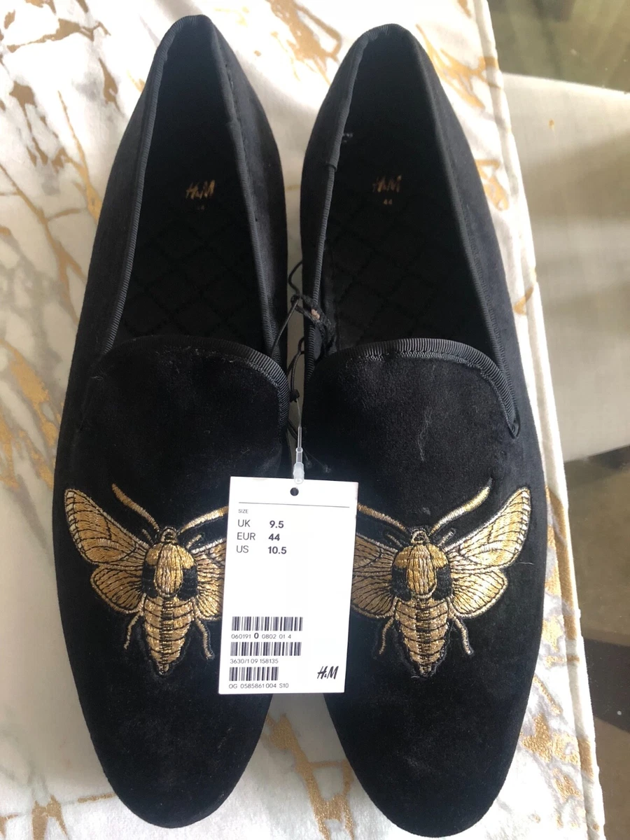 H&M suede loafers with butterfly design uk size 9.5 brand new | eBay