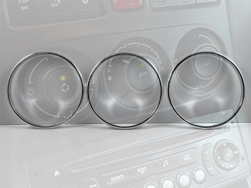 For Citroen C3 Picasso 08-13 Polished aluminum dashboard rings heater controls - Picture 2 of 8