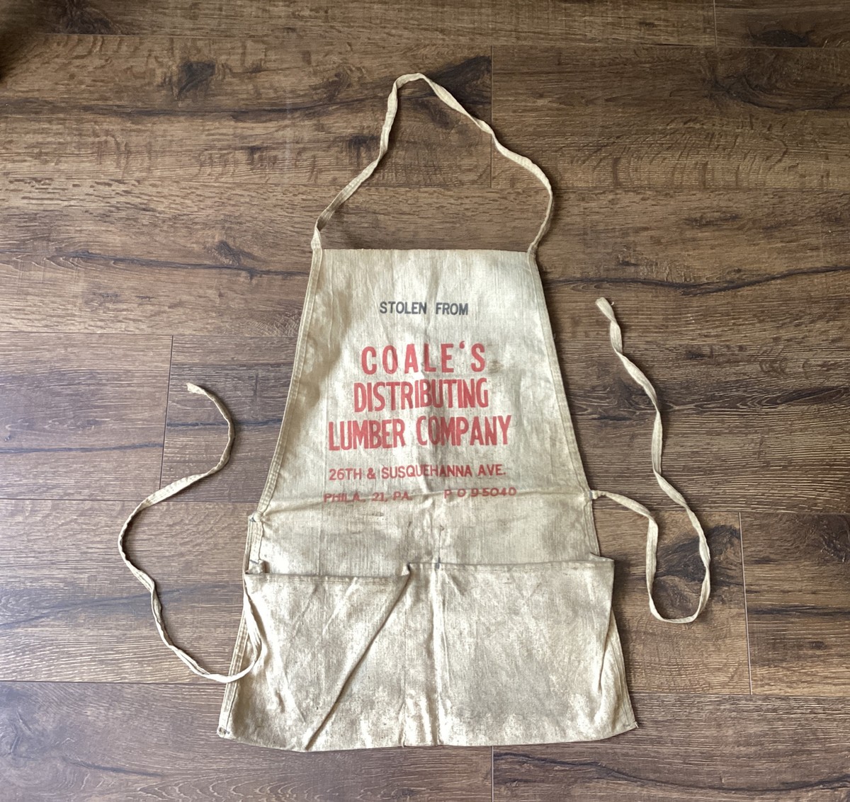アンティーク雑貨 Friday VINTAGE LUMBER APRON Vintage Hardware Store Apron Coales Distributing Lumber Co