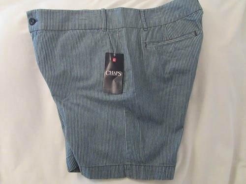 Ladies "Chaps" Size 12, Indigo/White Stripe, Bermuda Shorts - Picture 3 of 3